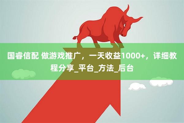 国睿信配 做游戏推广，一天收益1000+，详细教程分享_平台_方法_后台